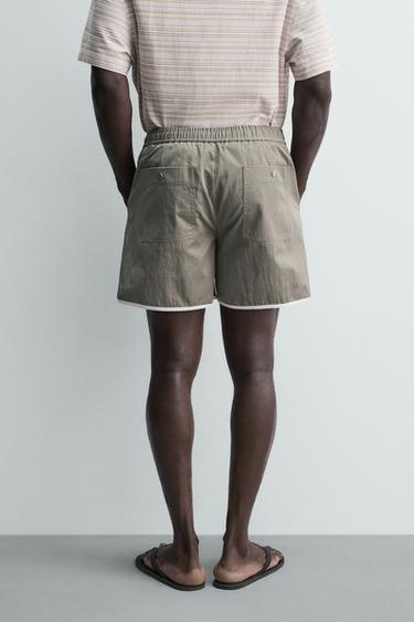 CONTRAST TECHNICAL BERMUDA SHORTS - ecru/khaki by Zara - Image 2