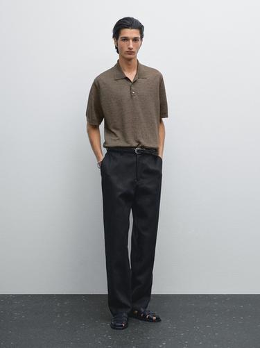 Polo punto 100% lino - Visón de Zara - Imagen 0