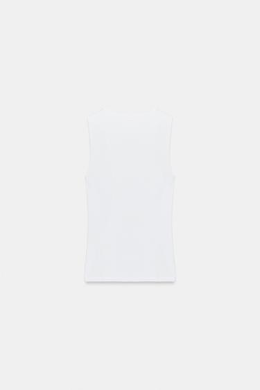 T-SHIRT SANS MANCHES - Blanc de Zara - Image 5