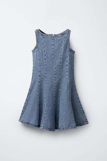 DENIM A-LINE DRESS - Blue by Zara - Image 0