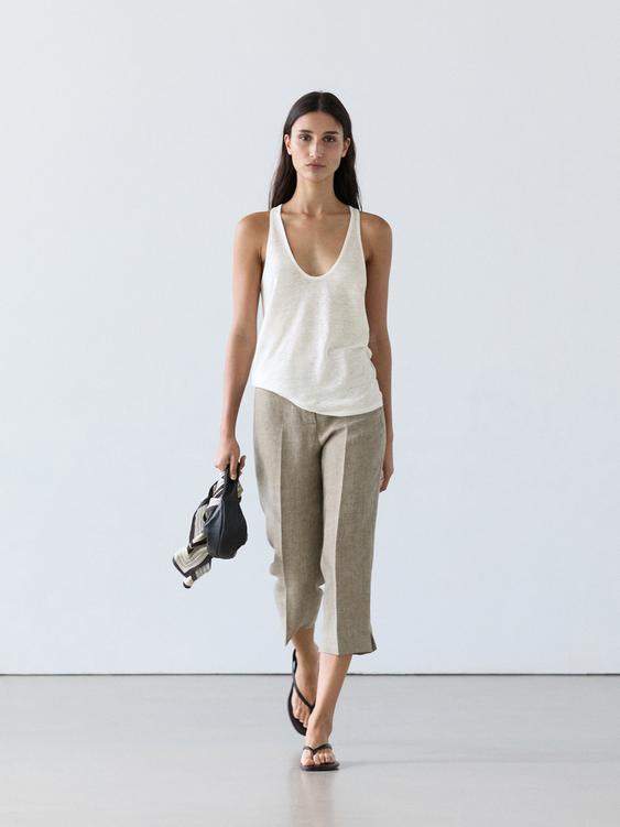 100% linen strappy top from Zara - $60