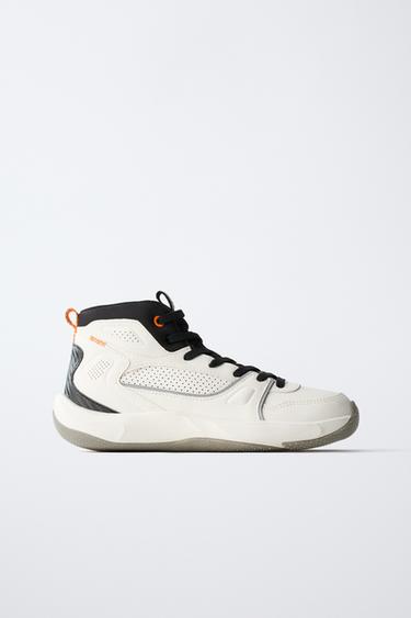 Zara 運動風高筒運動鞋 - 白色