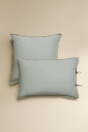 MINI CHECK PILLOWCASE | KATHARINE POLE - Grey / Blue by Zara