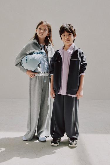TROUSERS WITH CONTRAST TRIMS - Dark anthracite by Zara