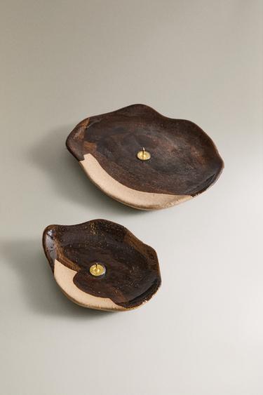 PORTAVELAS GRES - Marrón de Zara