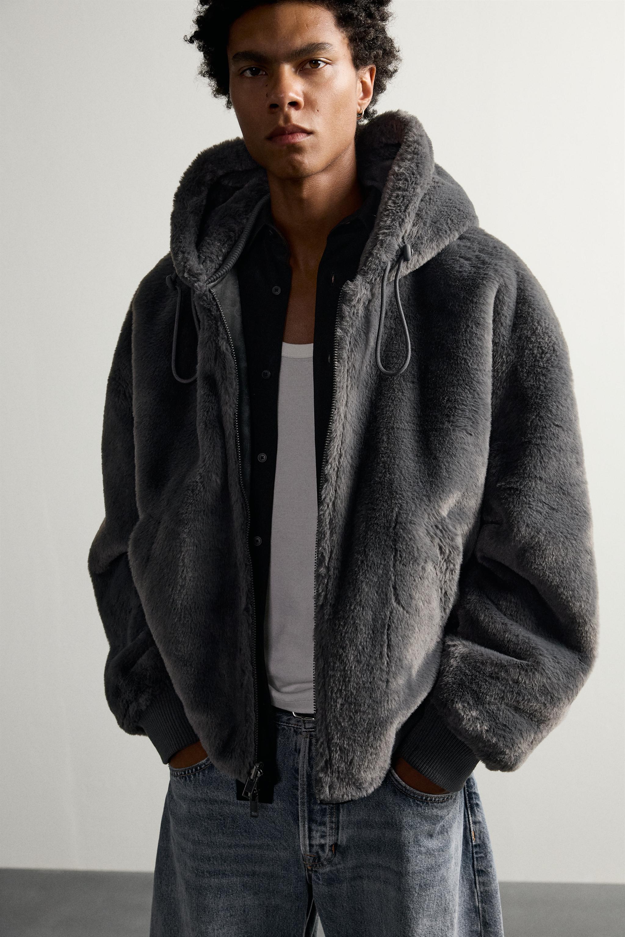 FAUX SHEARLING REVERSIBLE BOMBER JACKET