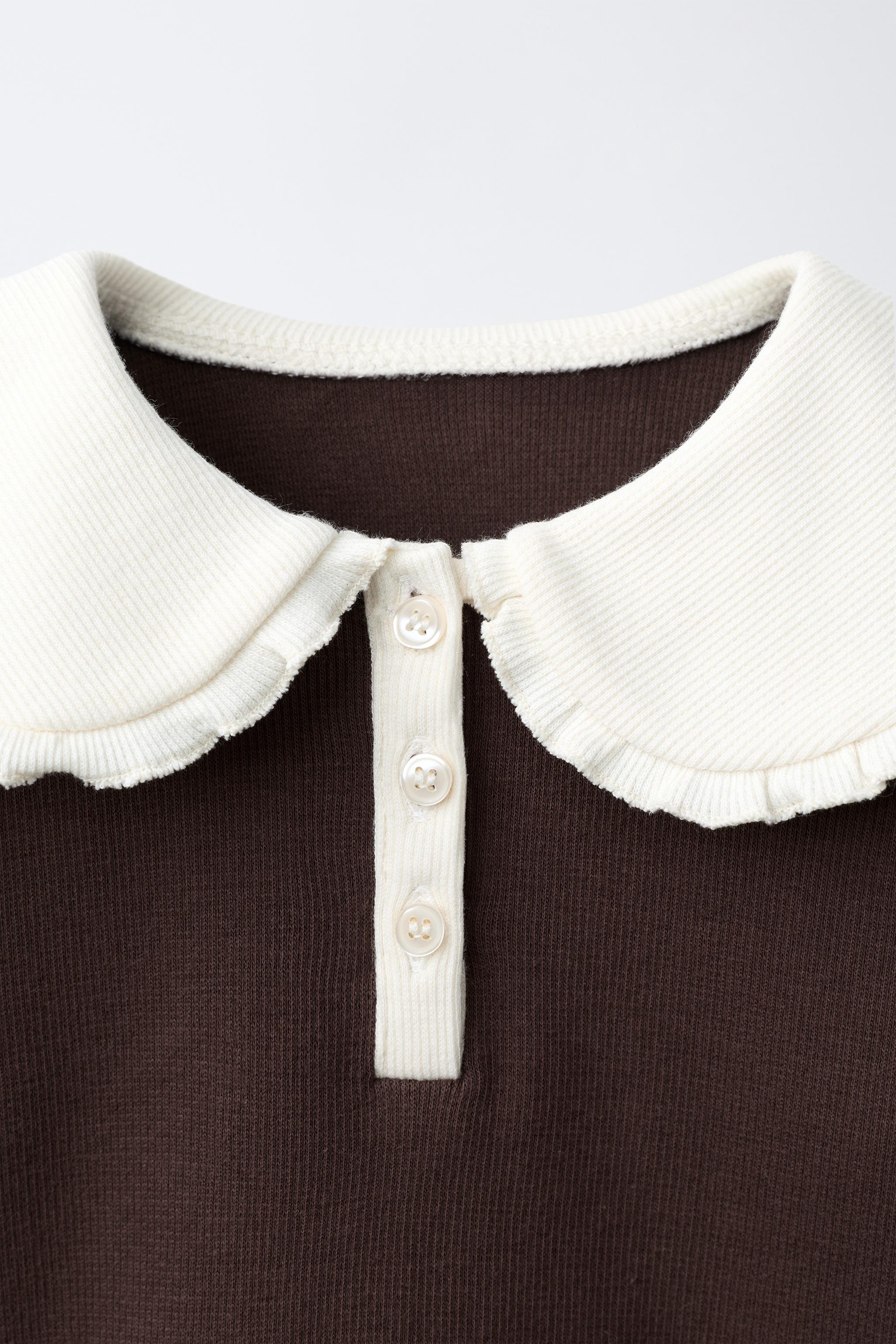 RIB PETER PAN COLLAR T-SHIRT