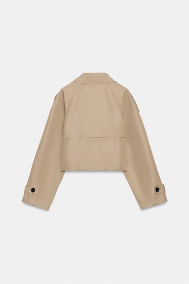 SHORT DOUBLE-BREASTED TRENCH COAT - camel by Zara - Image 3
