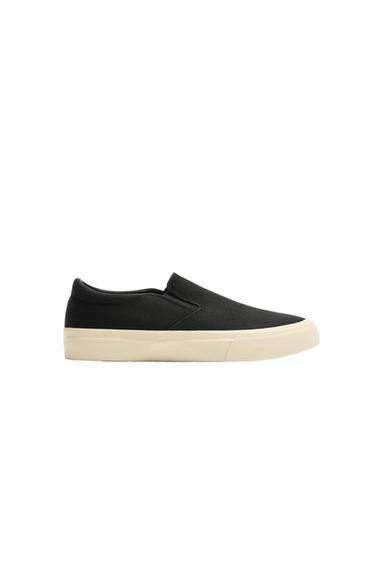 FABRIC LACELESS TRAINERS - Black by Zara