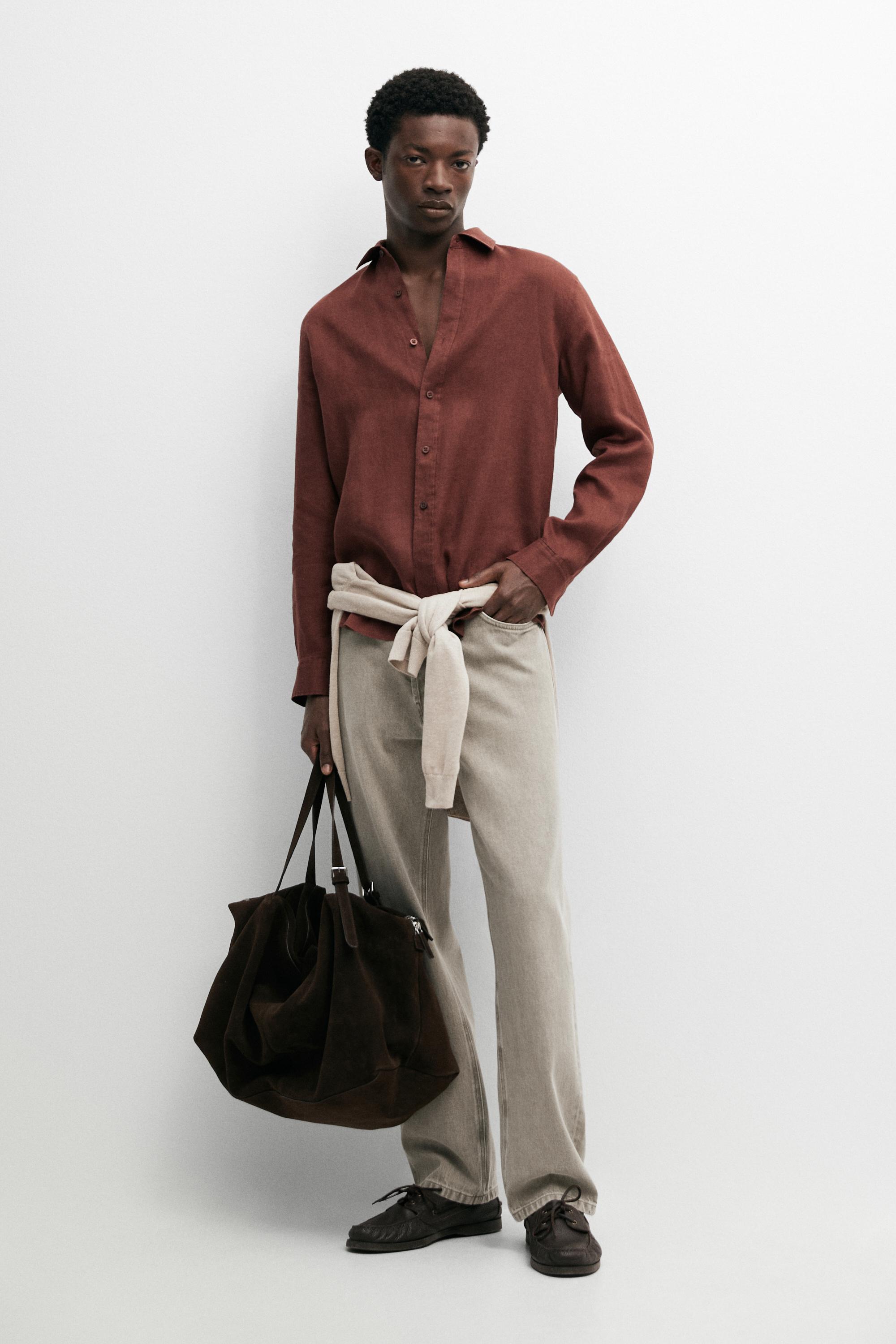 Slim fit 100% linen shirt