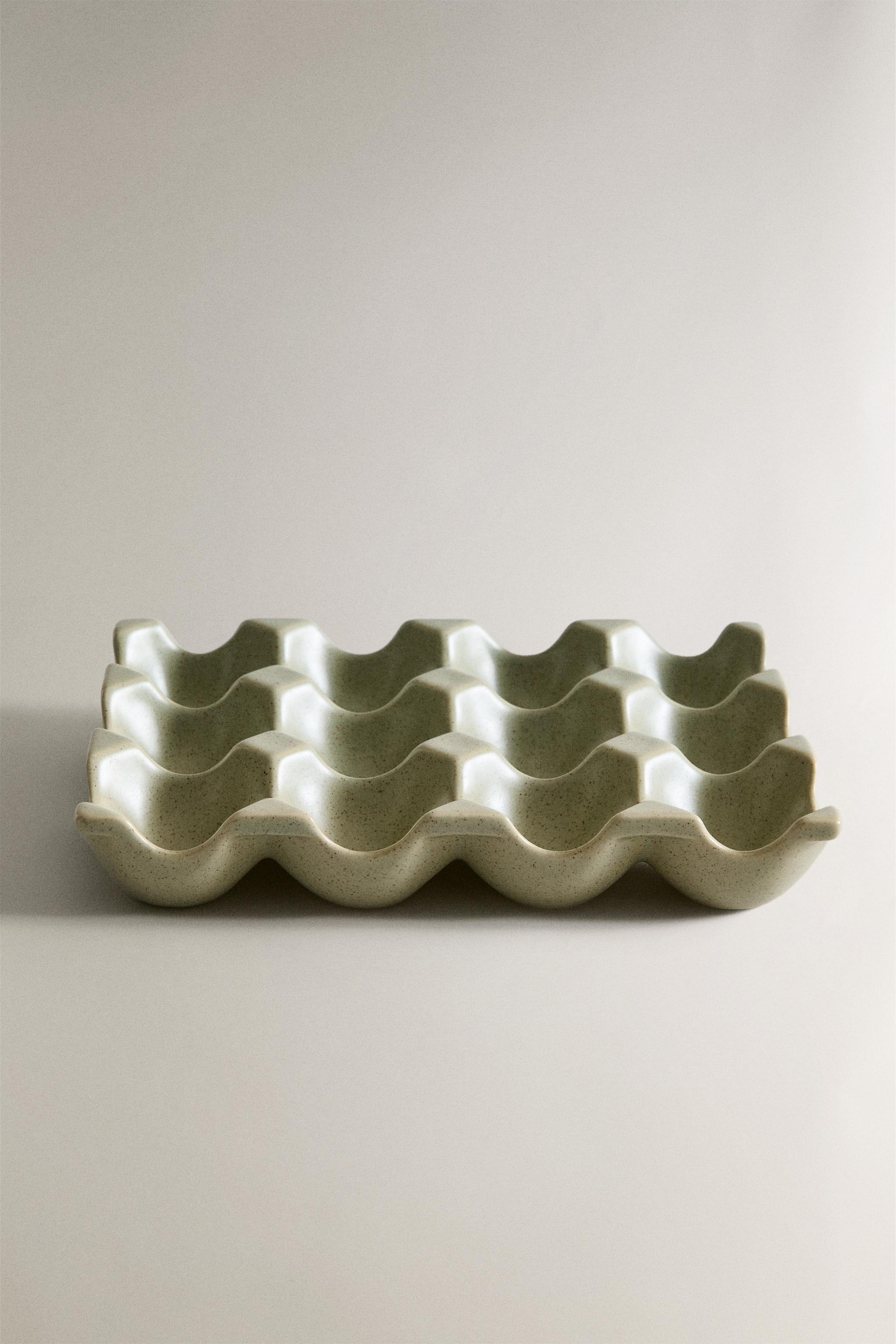 STONEWARE EGG TRAY WITH 12 UNITS - GREENISH | ZARA Turkey