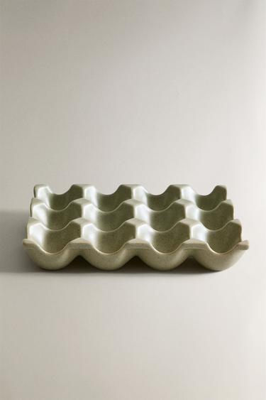 Zara STONEWARE EGG CUP 12 UNITS - GREENISH