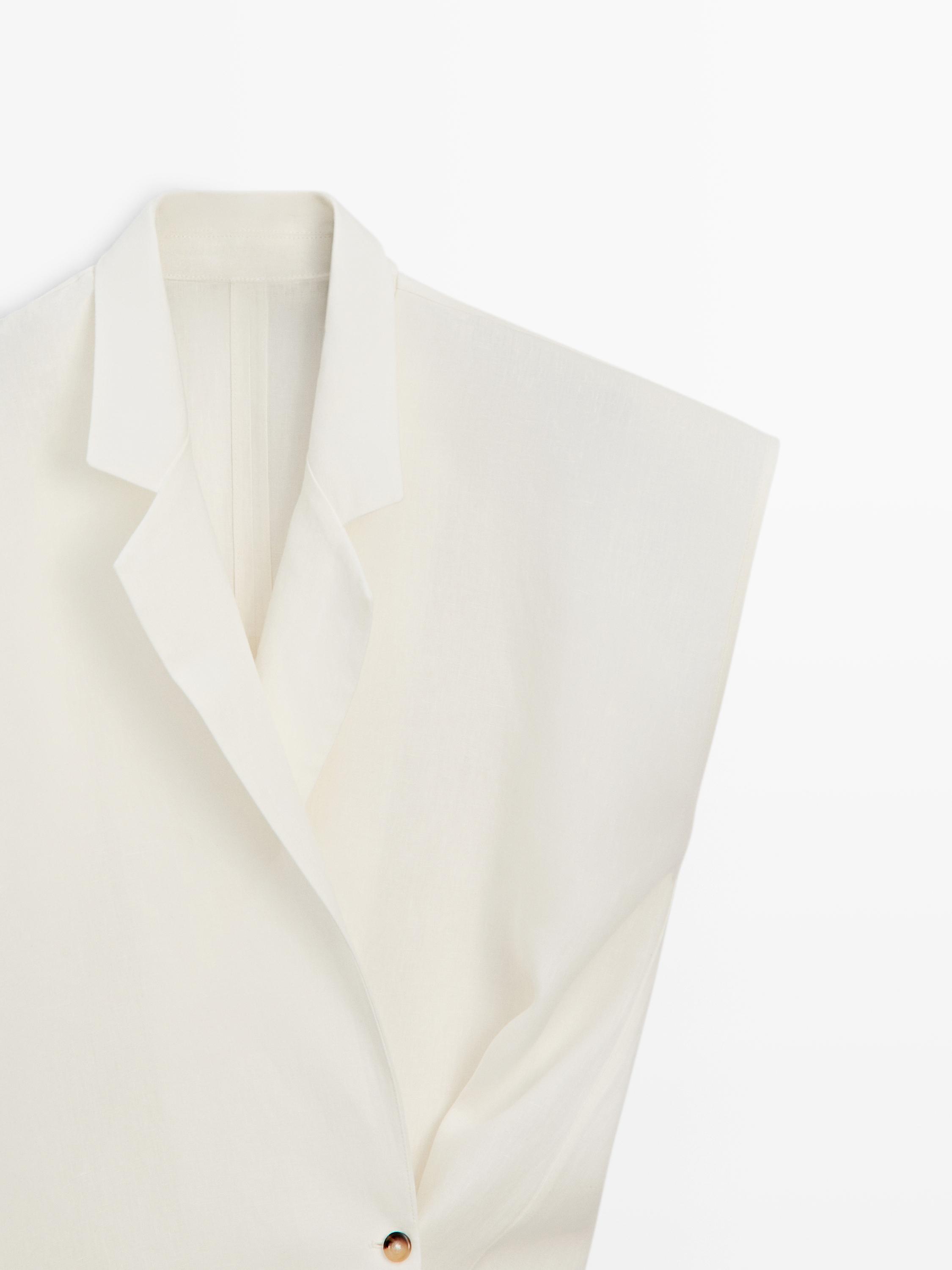 Gilet boutonnage lin