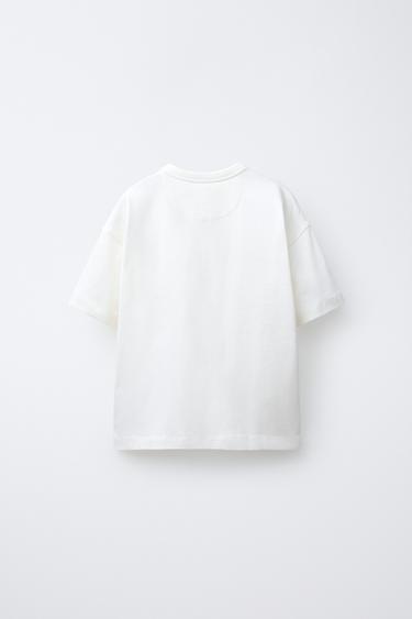 SLOGAN COMFY T-SHIRT - Ecru by Zara - Image 1