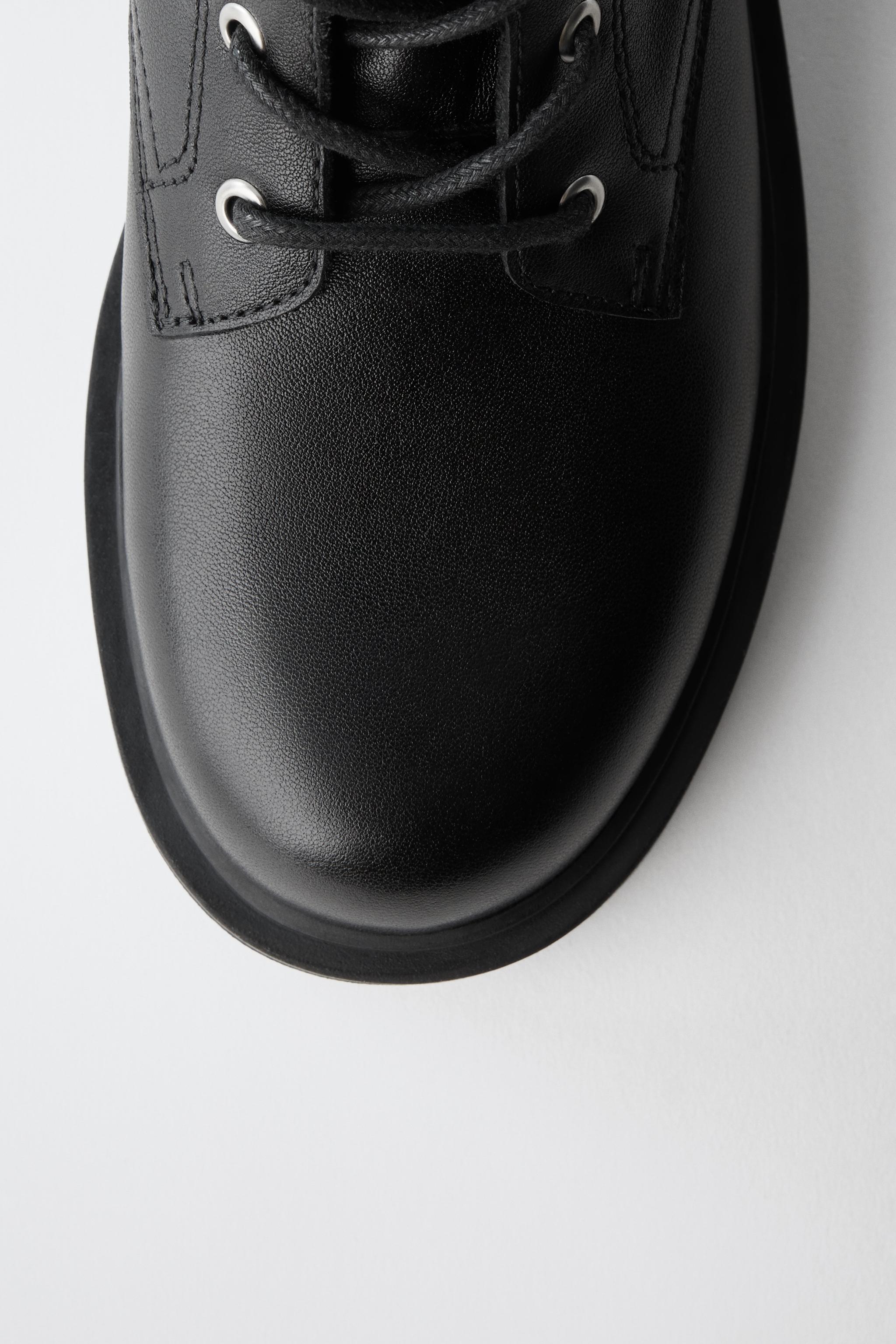 Детские ботинки Zara LEATHER DOUBLE-BUCKLE BOOTS — фото 6