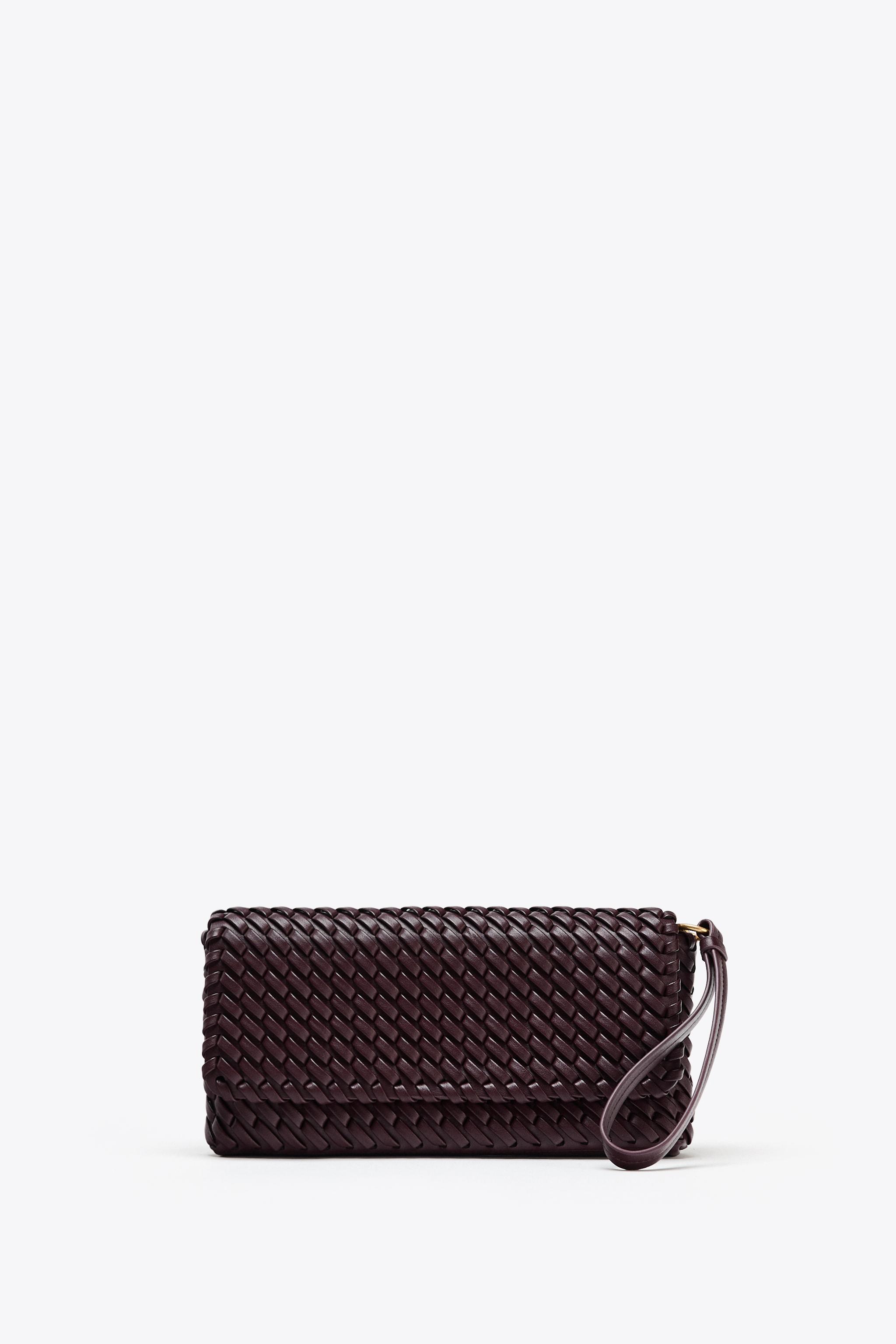 【ZARA】編み込みバッグ ボルドー | 6621/510/624 ZARA】編み込み長方形バッグ ボルドー | 6261/510/624 (ZARA