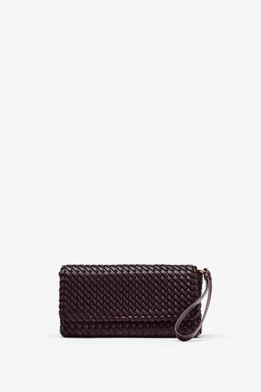 BRAIDED BAG - Burgundy Red by Zara