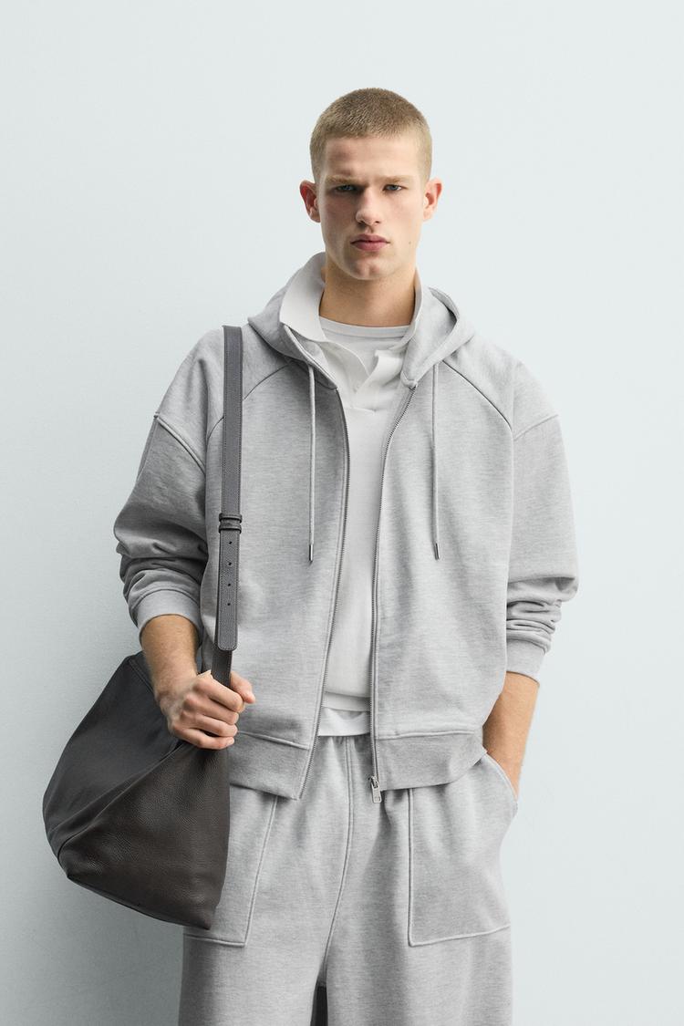ZARA BOXY FIT HOODIE WITH ZIP