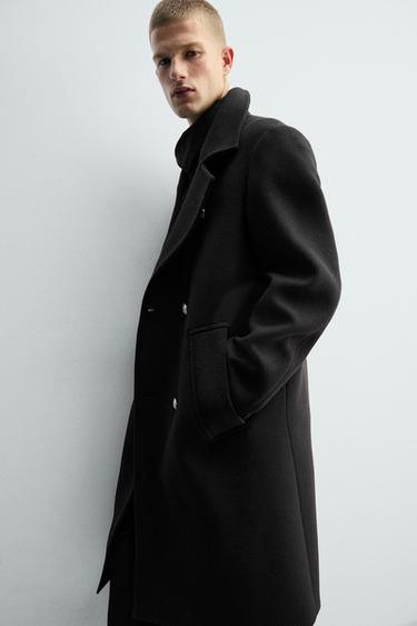 DOUBLE-BREASTED WOOL COAT - Black by Zara