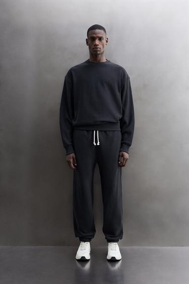 COTTON CREWNECK SWEATSHIRT - Navy blue by Zara - Image 0