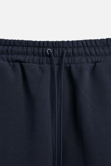 EMBROIDERED OVERSIZED FIT JOGGER BERMUDA SHORTS - Ink blue by Zara - Image 7