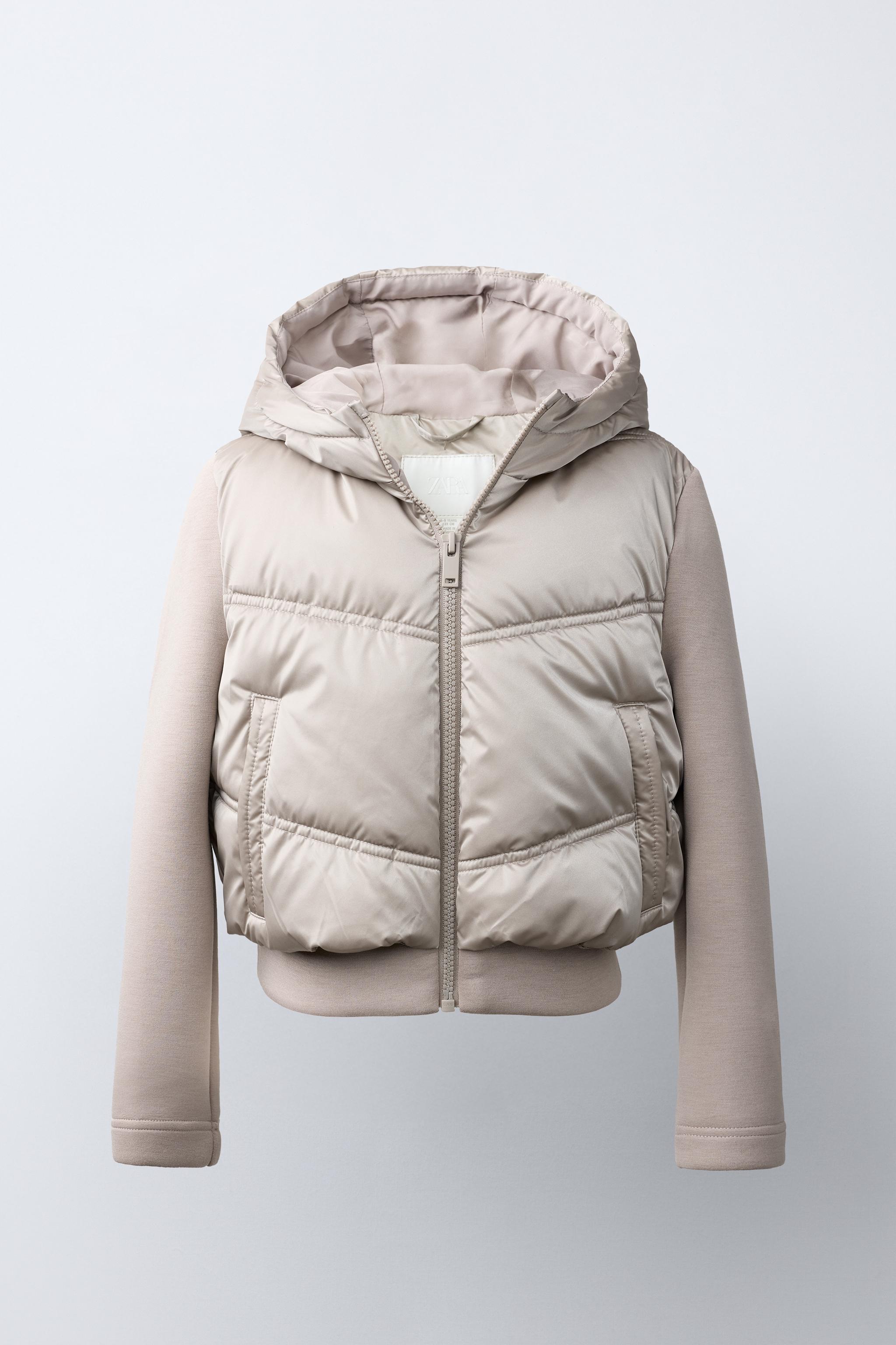 COMBINED QUILTED HOODED JACKET — Soft gold