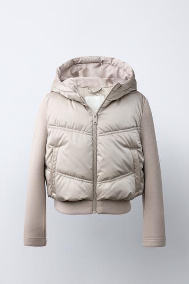 CONTRAST HOODED PUFFER JACKET - Cava by Zara