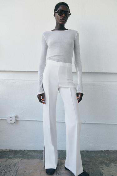 PANTALÓN FLARE ABERTURAS ZW COLLECTION - Blanco de Zara