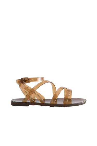 Zara KIDS' JELLY STRAP SANDALS - Brown