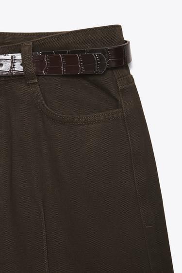 JEAN Z1975 WIDE LEG TAILLE HAUTE CEINTURE - Marron de Zara - Image 8
