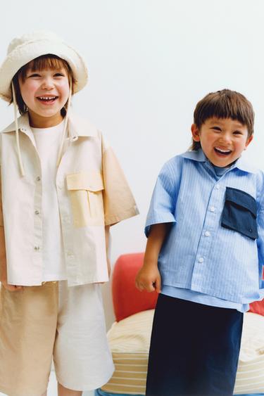 パッチワークバミューダパンツライトベージュZaraのパッチワークバミューダパンツ - ライトベージュ