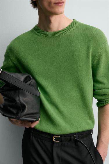 PULL EN COTON ET LIN - Vert de Zara - Image 6