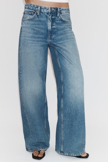 JEANS TRF WIDE LEG TIRO MEDIO - Azul de Zara