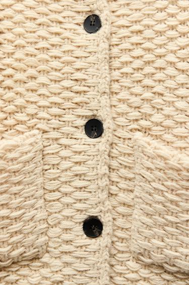 HIGH-NECK KNIT COAT - Ecru by Zara