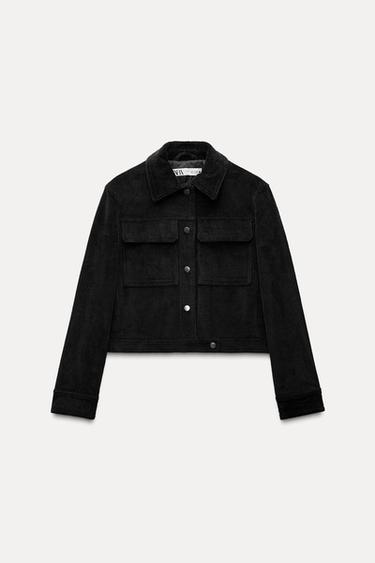 ZW COLLECTION CORDUROY JACKET - Black by Zara