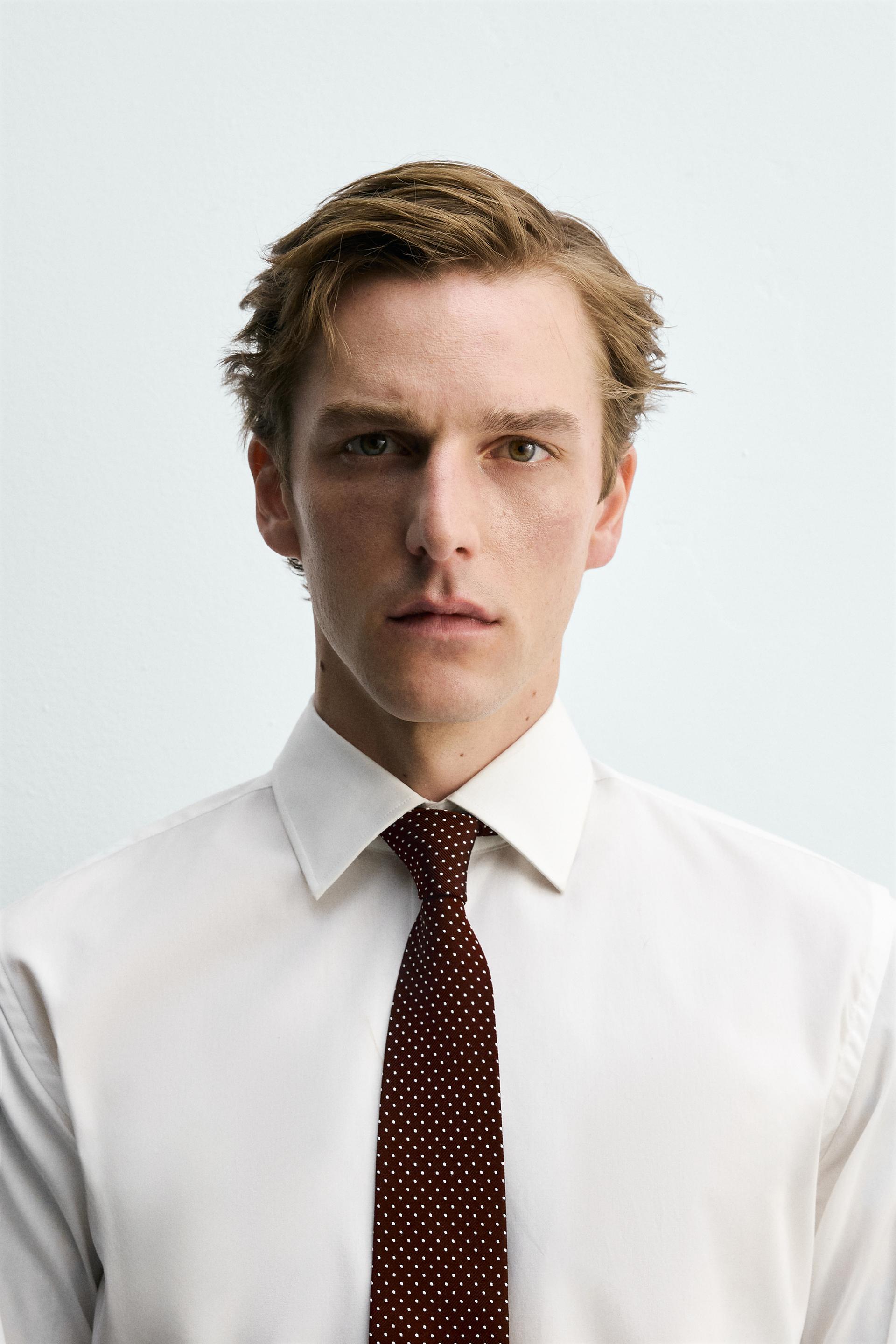 ZARA 100% SILK POLKA DOT TIE