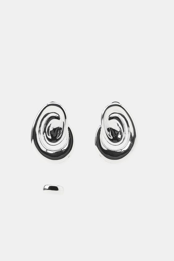 OVAL EAR CUFF EARRING PACK - Silver by Zara - Image 1