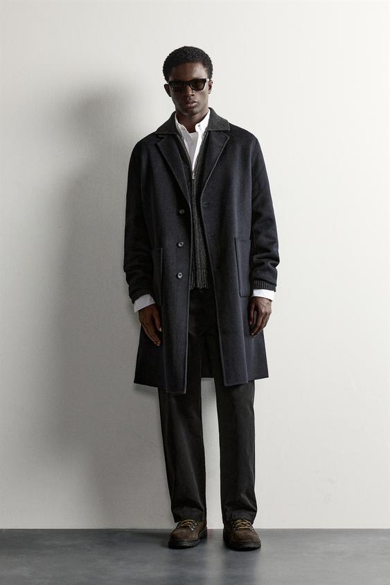 DOUBLE-FACED WOOL BLEND COAT - Navy blue by Zara - Image 0