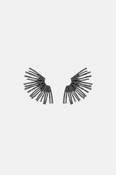 SHINY EAR CUFF EARRINGS - Anthracite grey by Zara