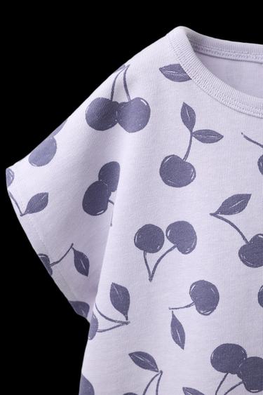 CONJUNTO CAMISETA Y PANTALÓN BOMBACHO CEREZAS - Azul / Lavanda de Zara