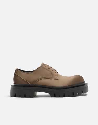 CHUNKY LEATHER SHOES - Brown by Zara