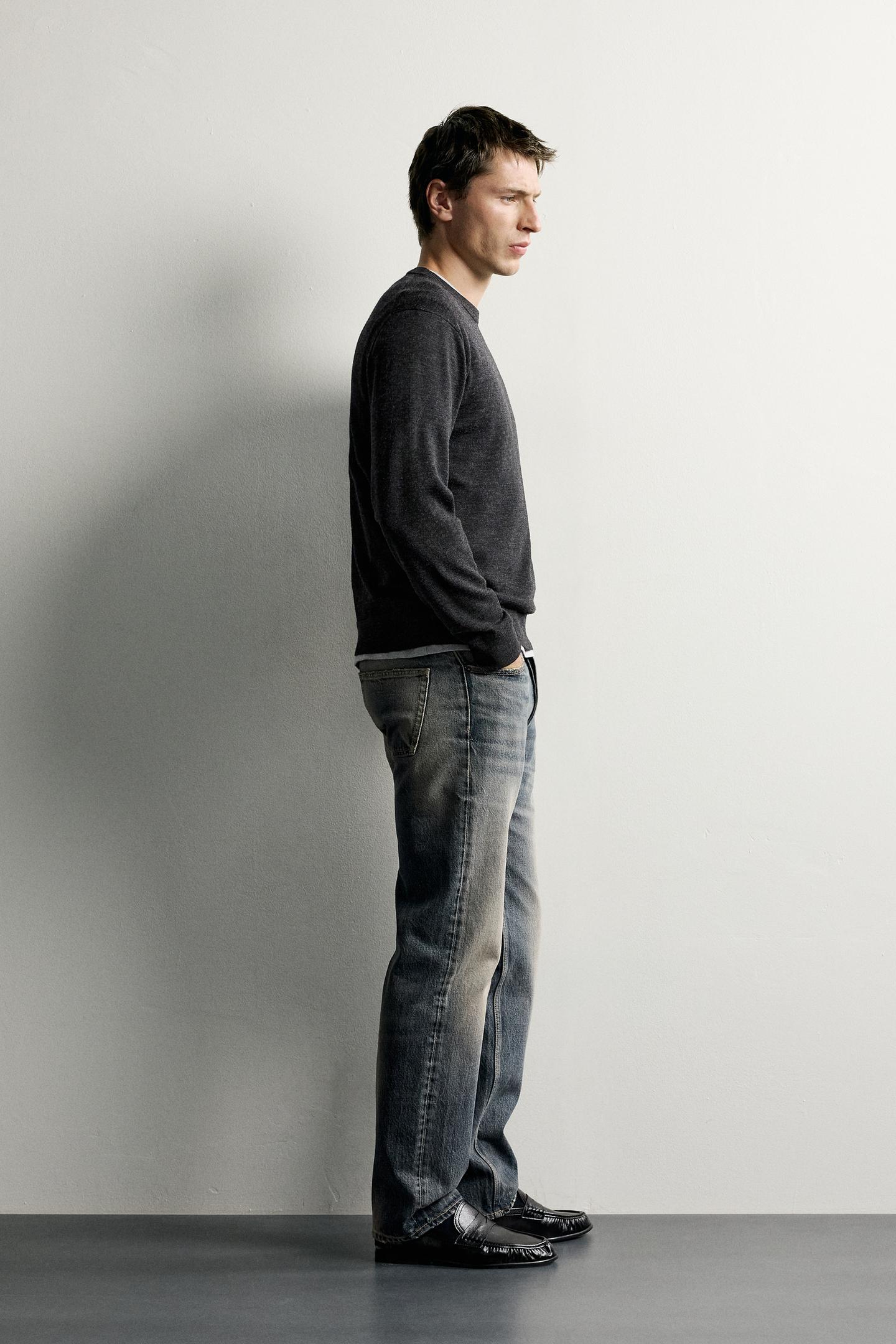 Мужские джинсы Zara Regular Fit, цвет: Синий / Серый — фото 4