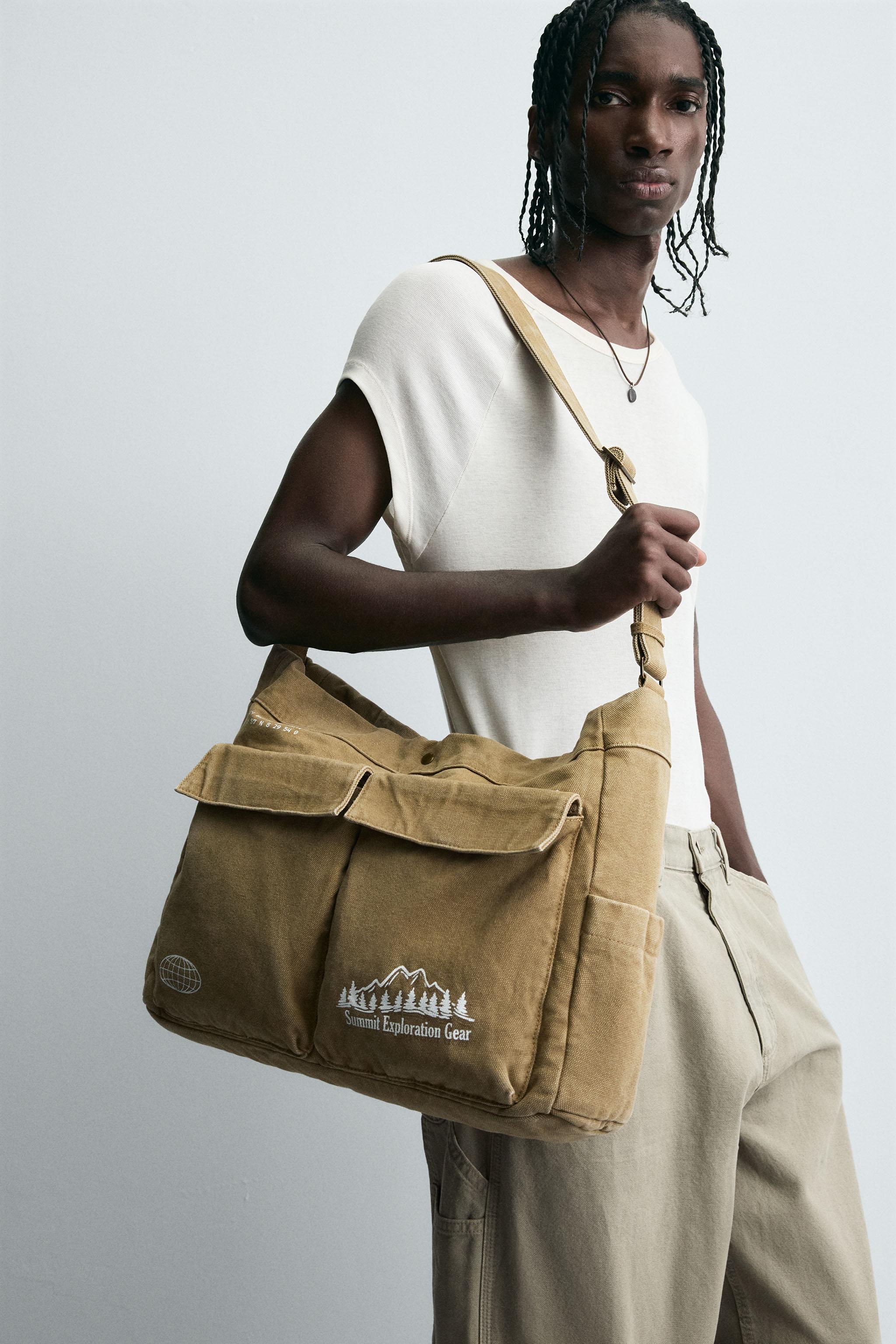 FABRIC SHOULDER BAG - Brown | ZARA United States