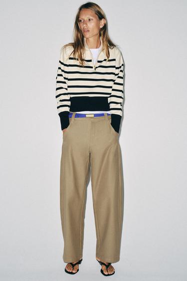 PANTALÓN BARREL - Camel medio de Zara