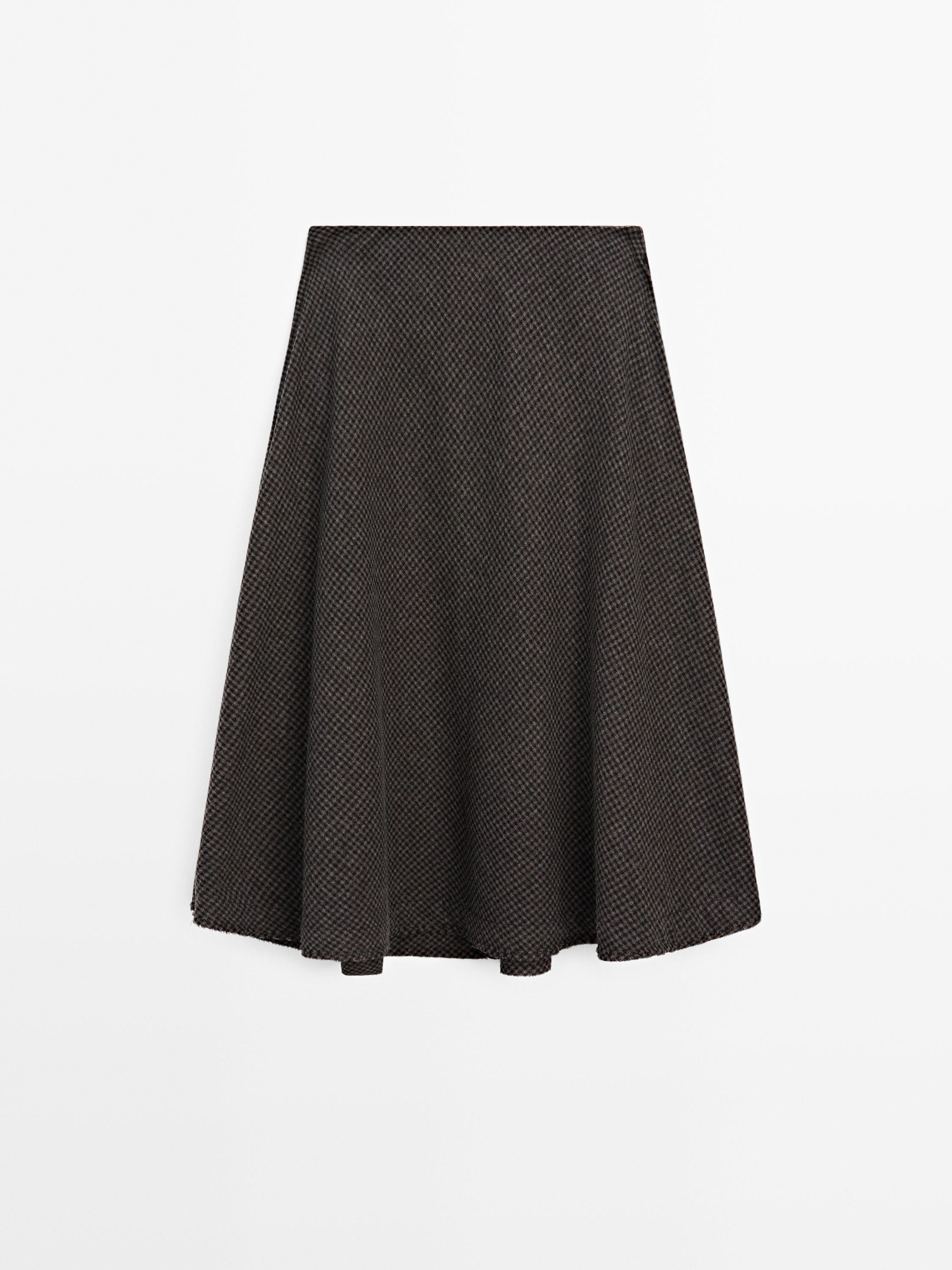 Jupe midi ample à carreaux vichy