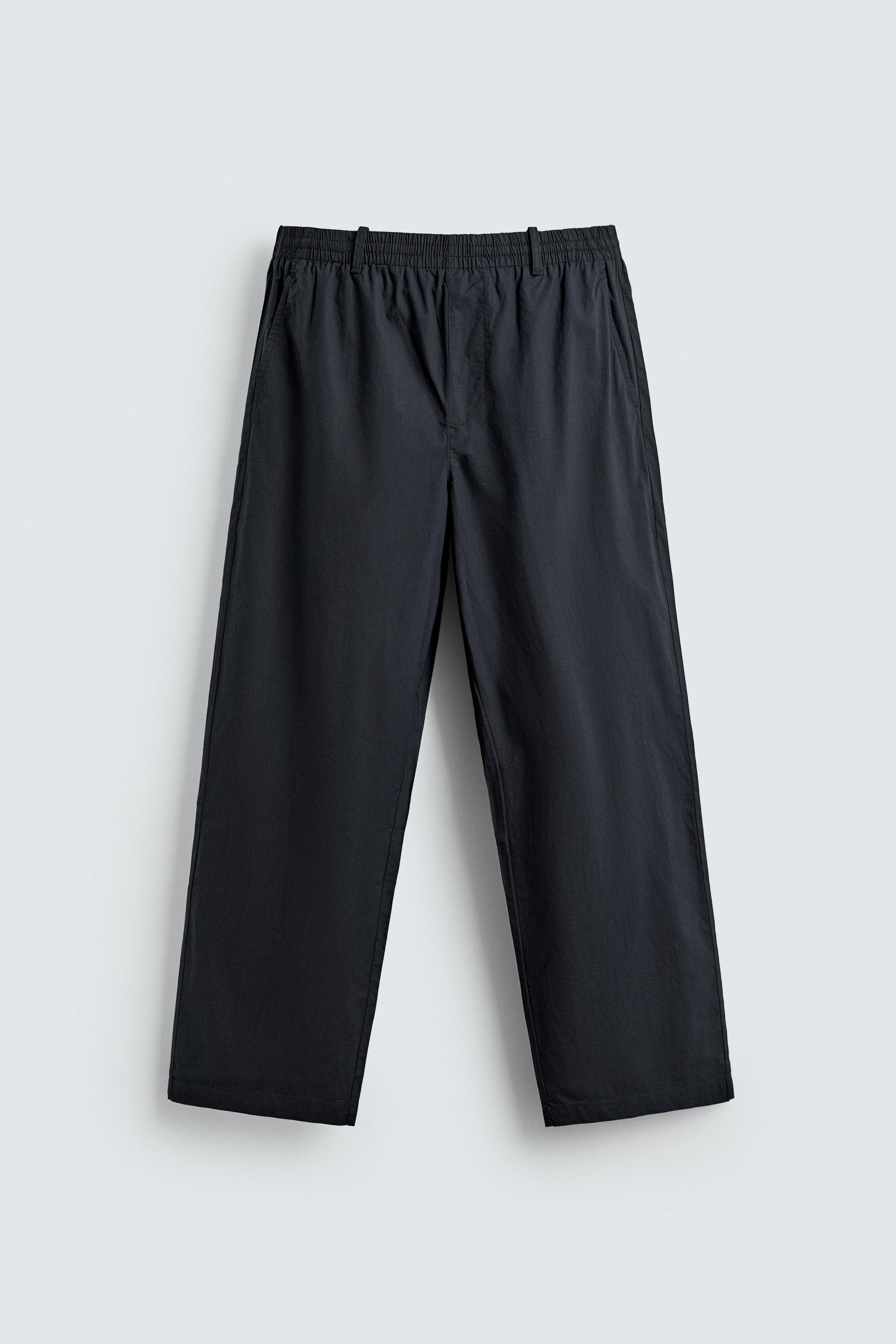 STRAIGHT FIT POPLIN PANTS