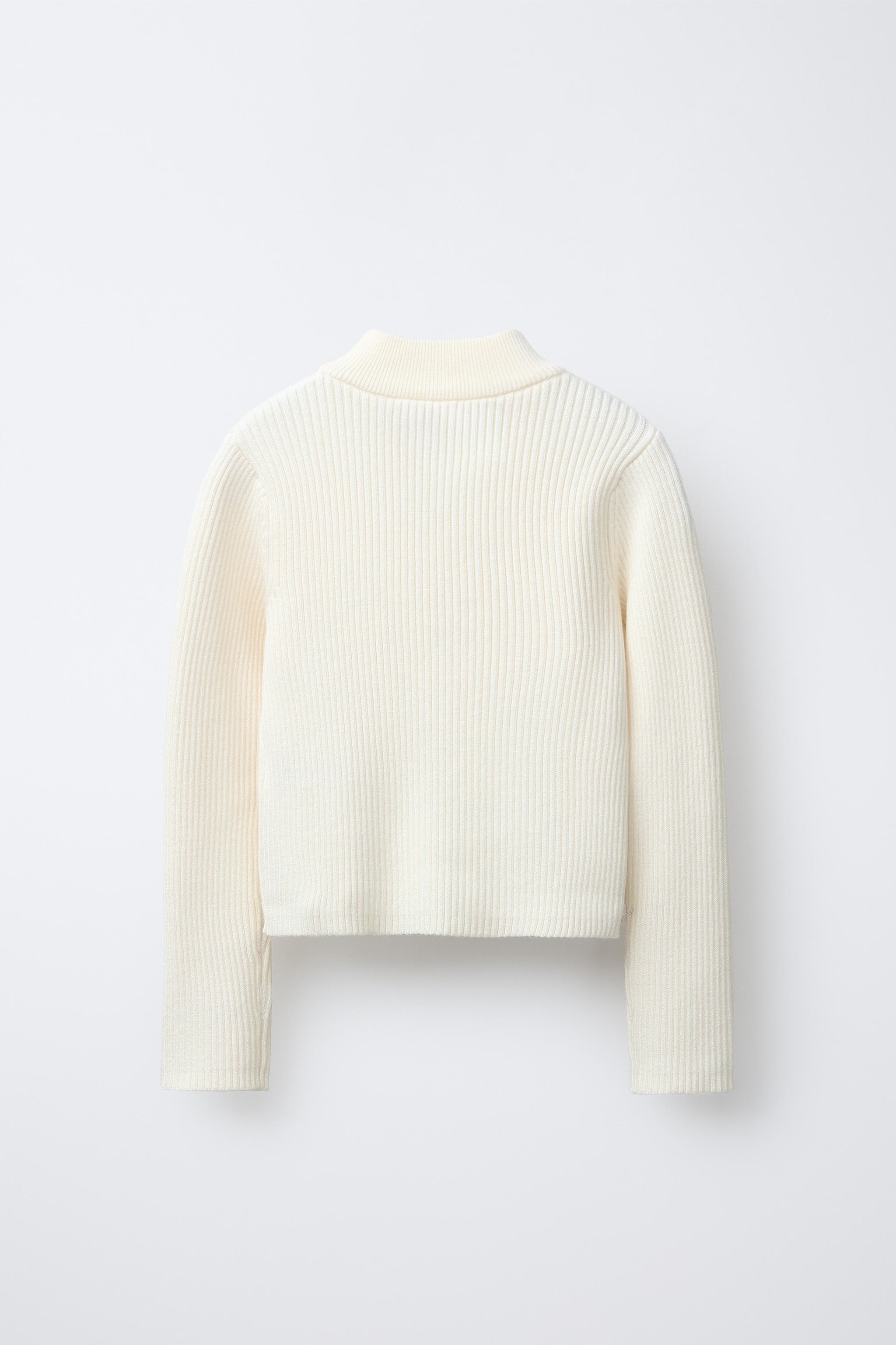 しろ CHAMPION ® X ZARA RIBBED MOCK NECK SWEATER - Ecru | ZARA