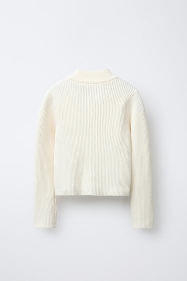 CHAMPION ® X ZARA RIBBED HIGH NECK SWEATER - Ecru by Zara - Image 1