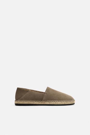 Zara LEATHER ESPADRILLE - Taupe Gray