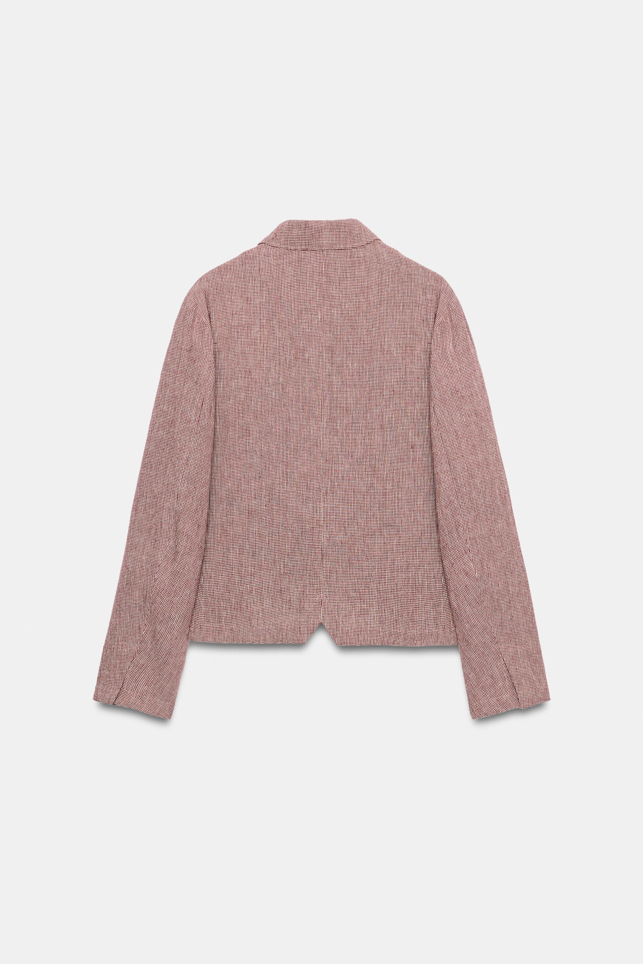 Женские пиджаки Zara ZW COLLECTION LINEN BLAZER — фото 4